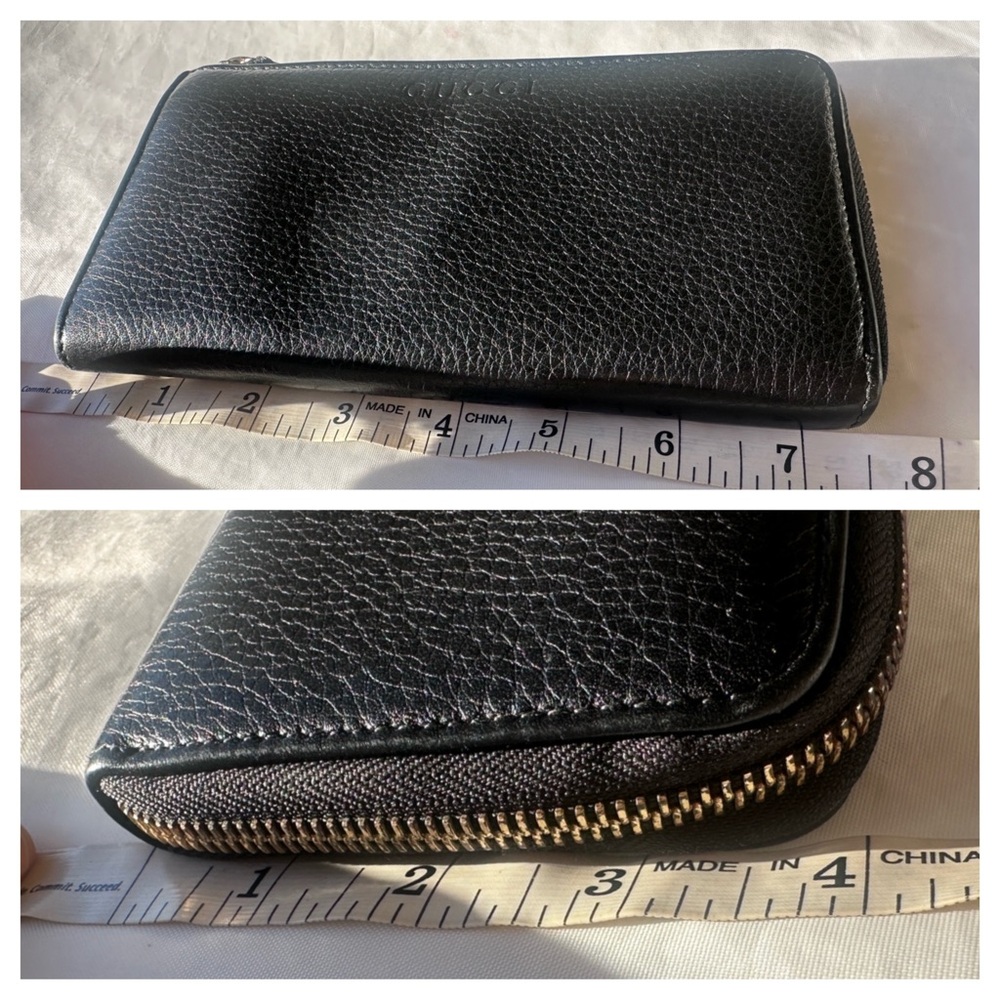GUCCI Pebbled Leather Zip Around Wallet Black 332747 - Picture 11 of 11
